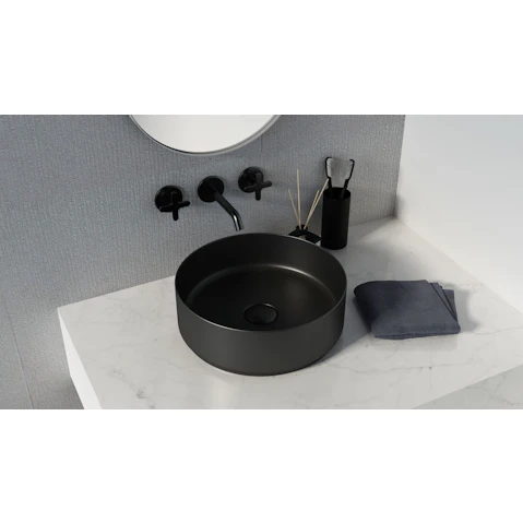 Sanceramica Glamour Round 365mm Vessel Basin - Matte Black
