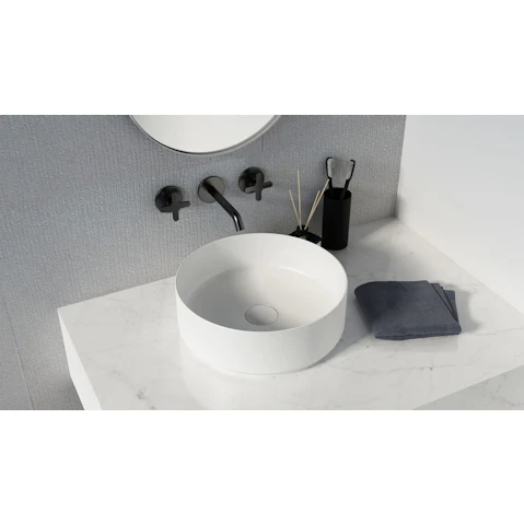 Sanceramica Glamour Round 365mm Vessel Basin - Matte White