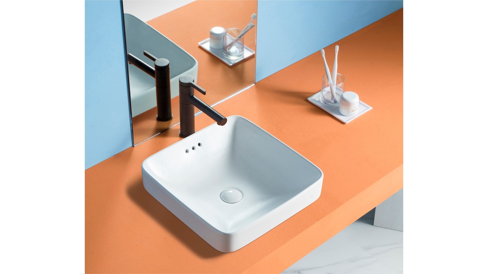 Sanceramica Zara Semi-inset Basin - Matte White