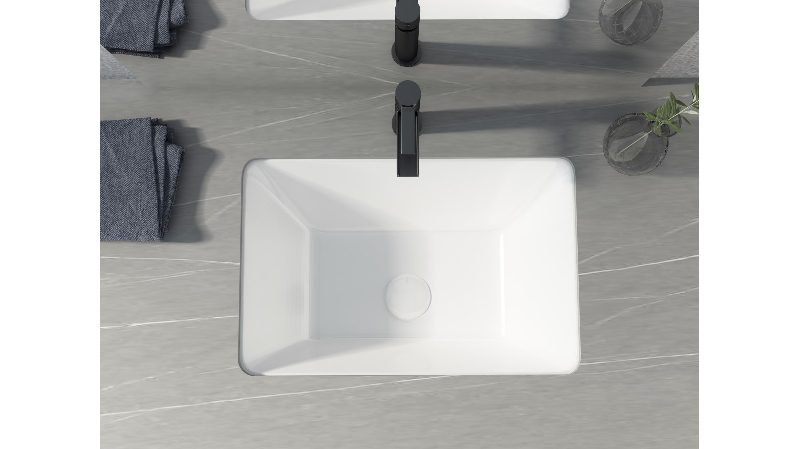 Sanceramica Element 525mm Rectangular Undermount Basin - Gloss White