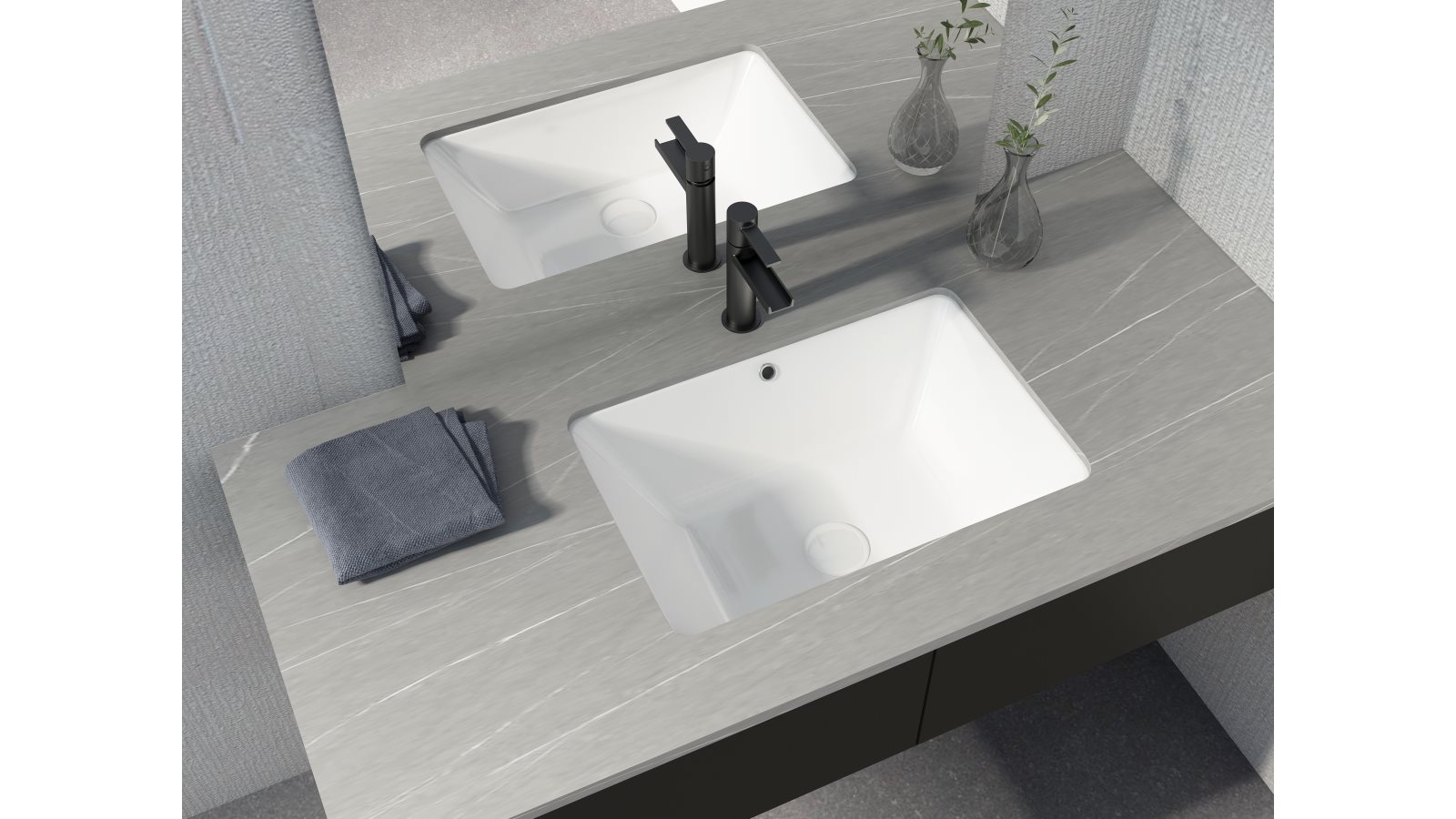Sanceramica Element 525mm Rectangular Undermount Basin - Matte White
