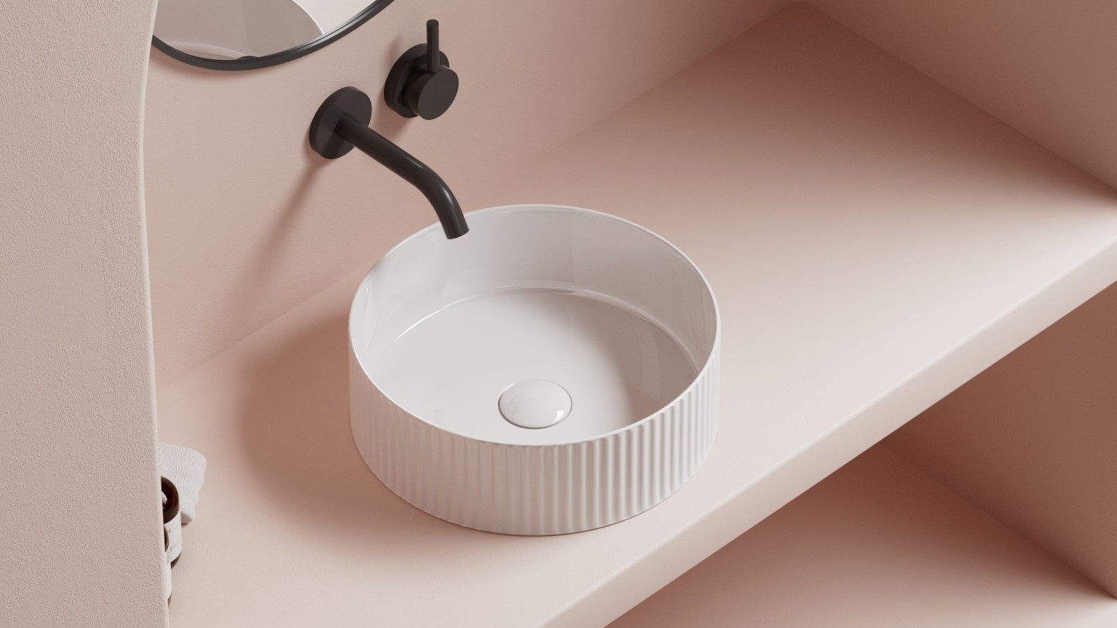 Sanceramica Haven 360mm Fluted Vessel Basin - Matte White