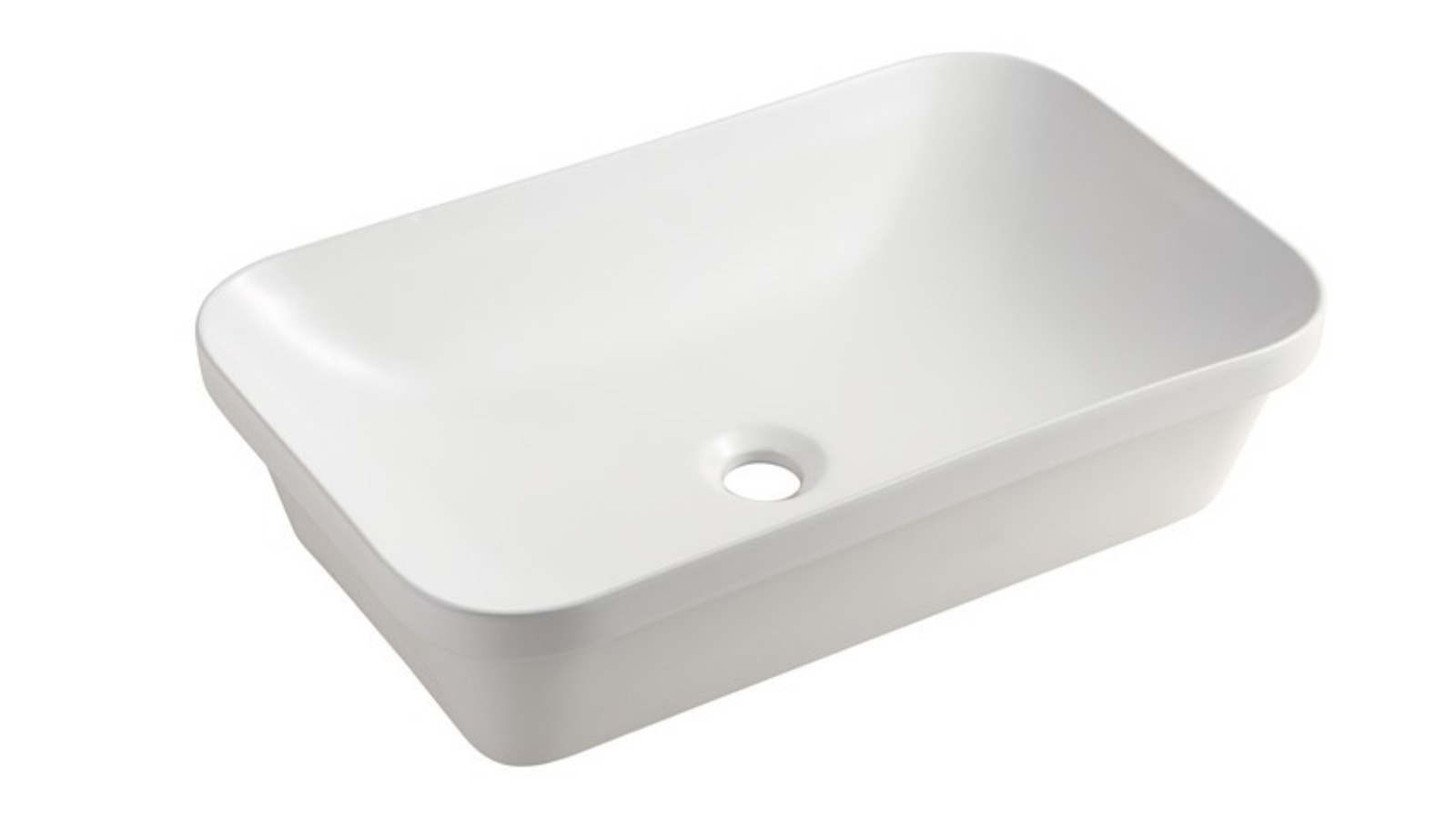 Sanceramica Cygnus 600mm Rectangular Semi Inset Basin - Gloss White 