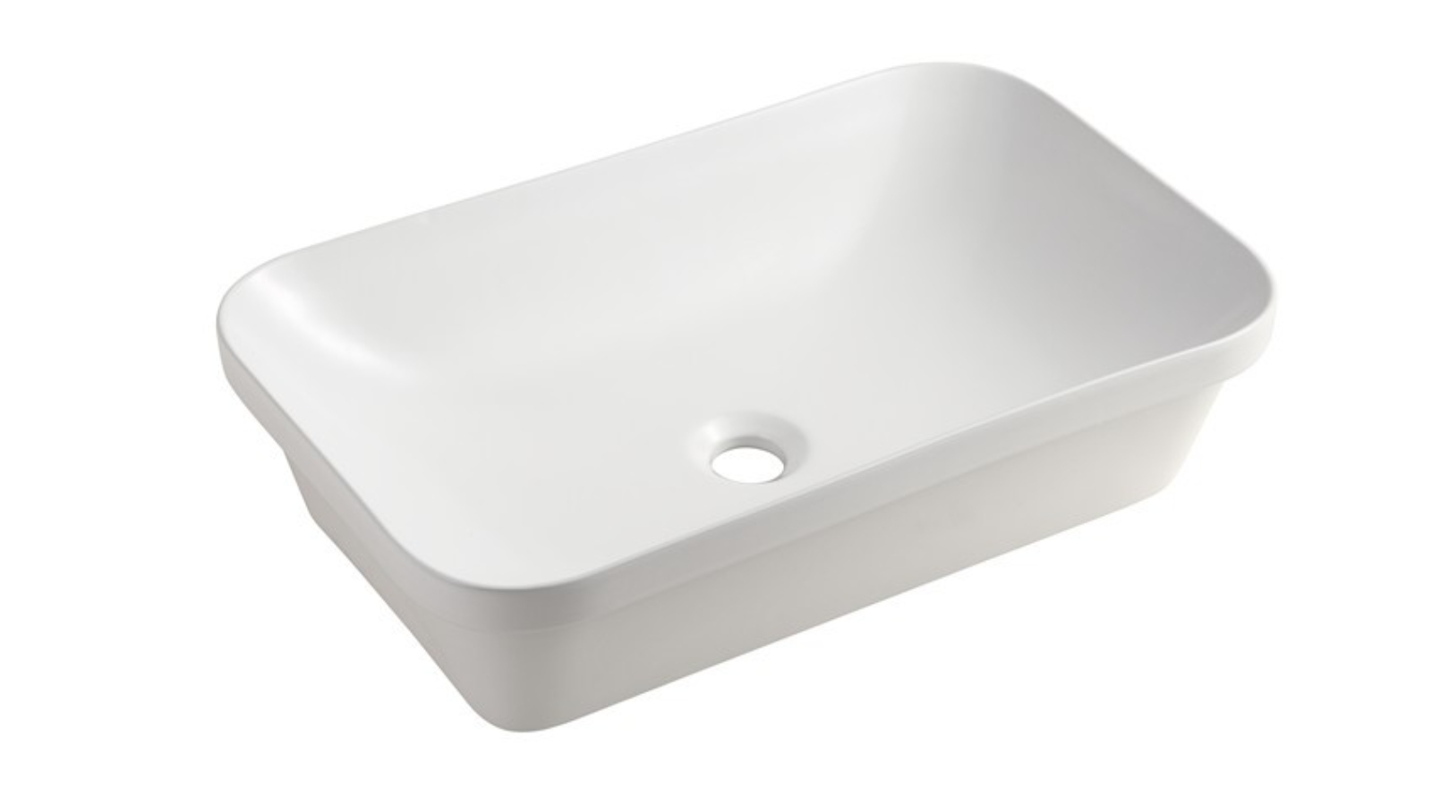 Sanceramica Cygnus 600mm Rectangular Semi Inset Basin - Matte White 