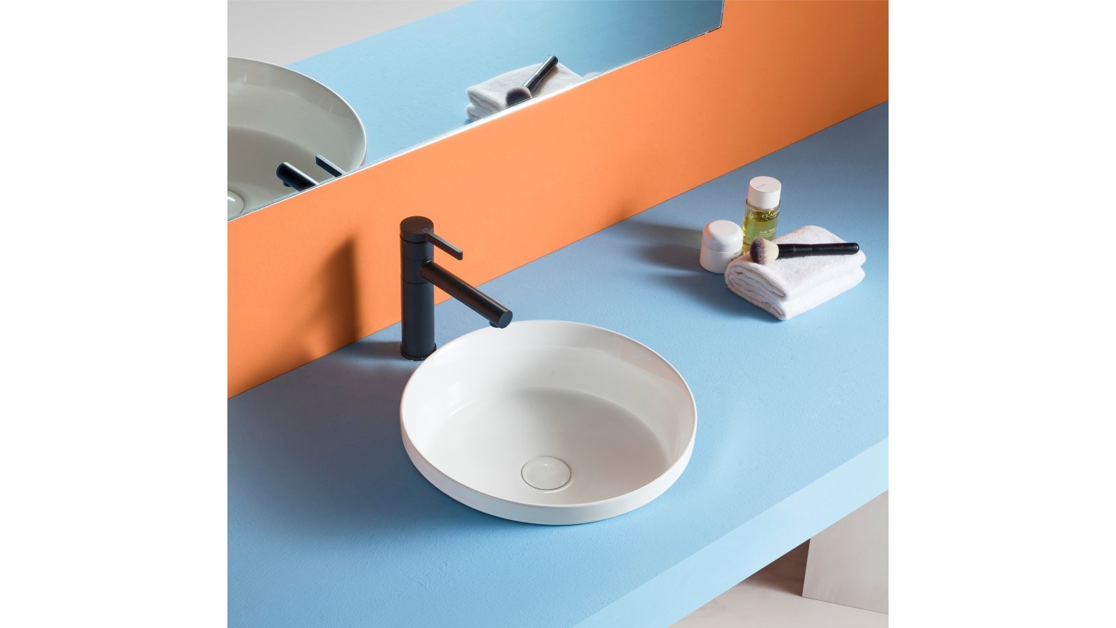 Sanceramica Venice Round Semi Inset Basin - Matte White