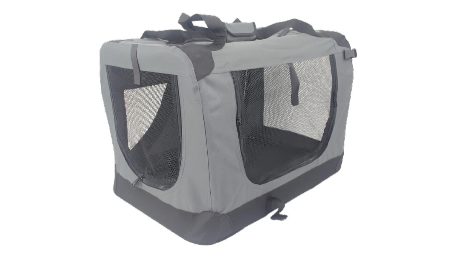 YES4PETS Large Portable Foldable Pet Dog Cat Soft Crate - Grey