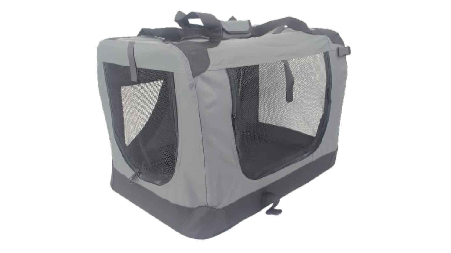 YES4PETS Medium Portable Foldable Pet Dog Cat Soft Crate - Grey