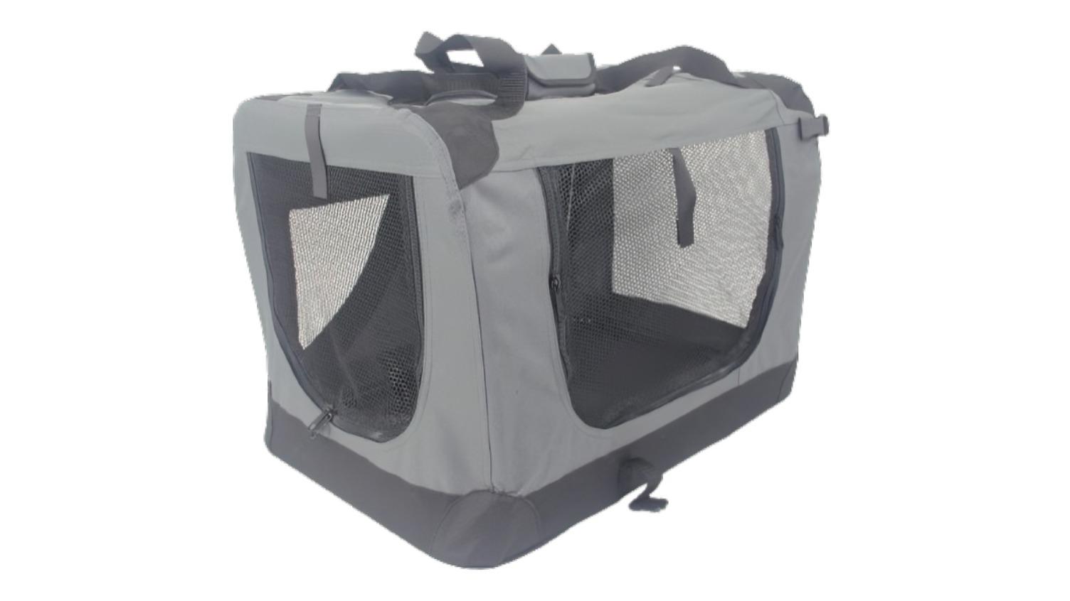 YES4PETS Small Portable Foldable Pet Dog Cat Soft Crate - Grey