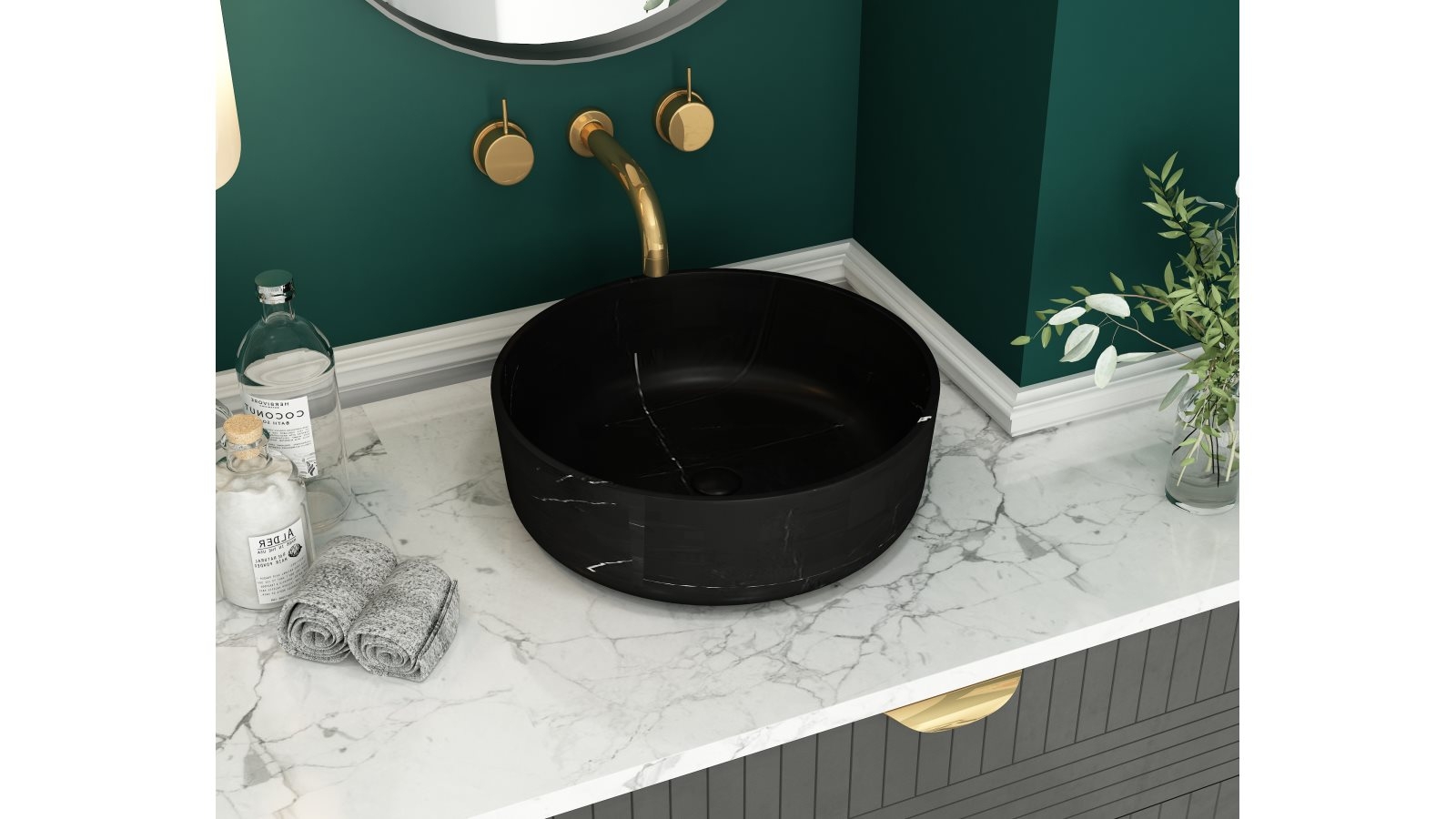 Sanceramica Circa Nero Marquina Natural Marble Vessel Basin