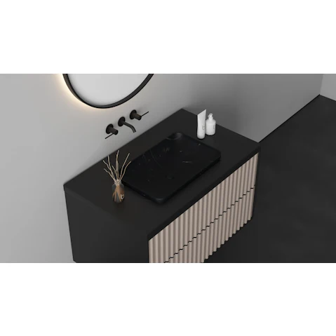 Sanceramica Surface Semi-Inset Basin - Nero Marquina Marble