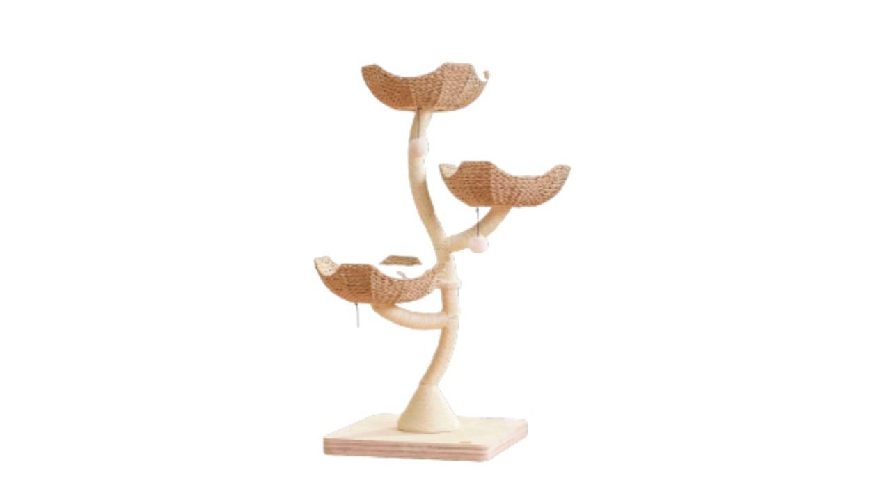 Michu Pet 3-Tier Deluxe Iris Flower Tree Tower