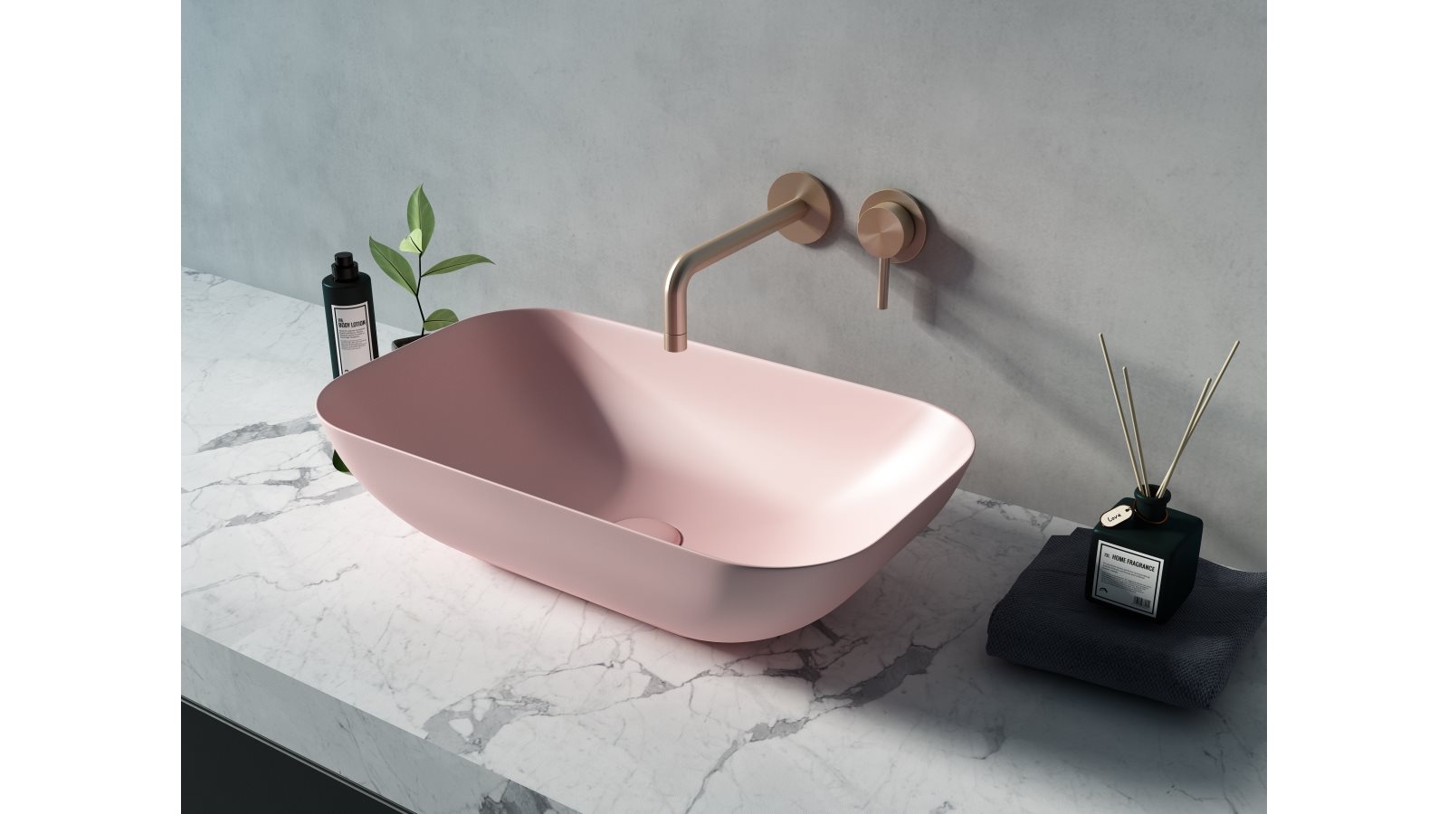 Sanceramica Vulcano 580mm Vessel Basin - Light Pink