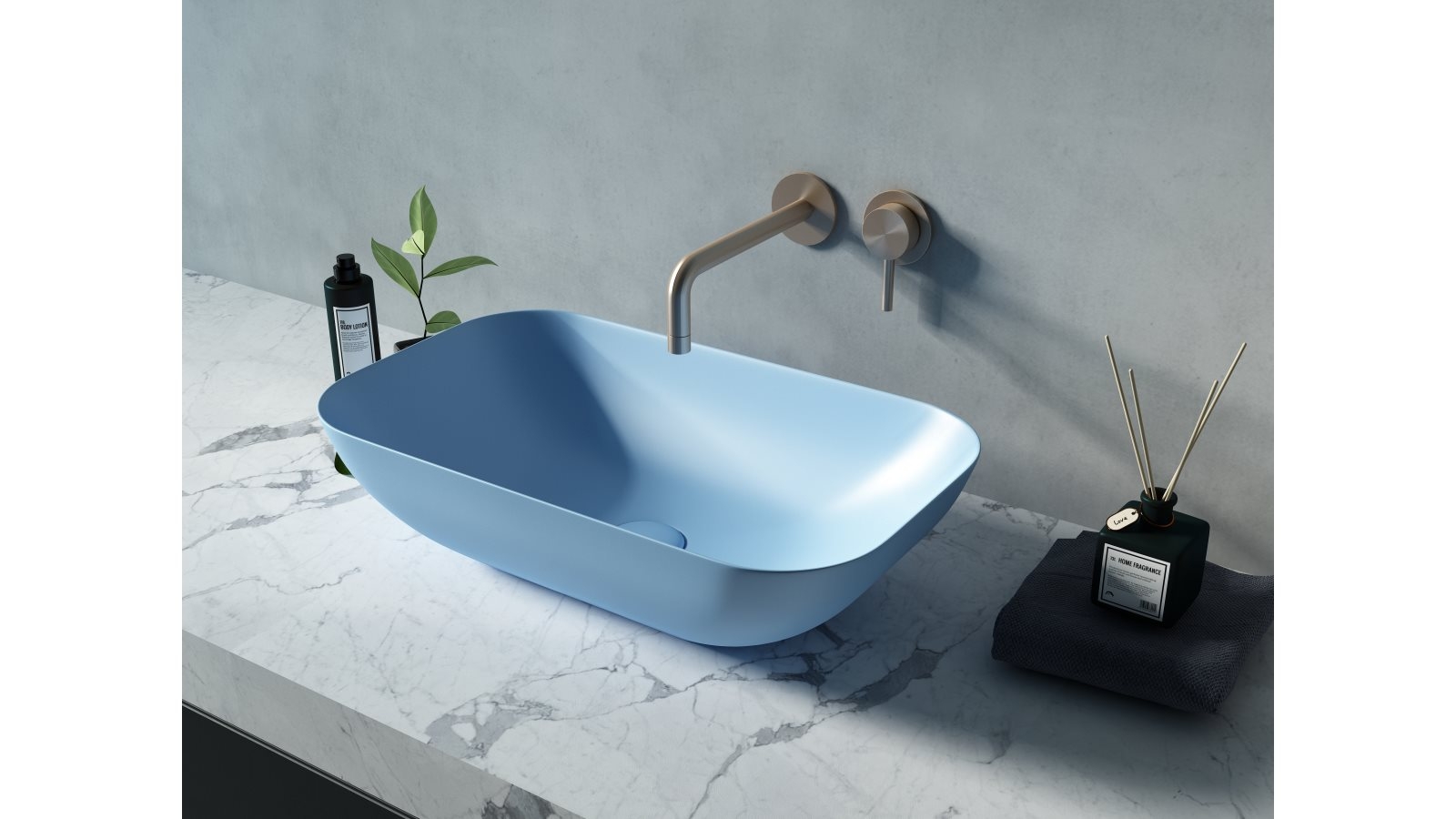 Sanceramica Vulcano 580mm Vessel Basin - Steel Blue