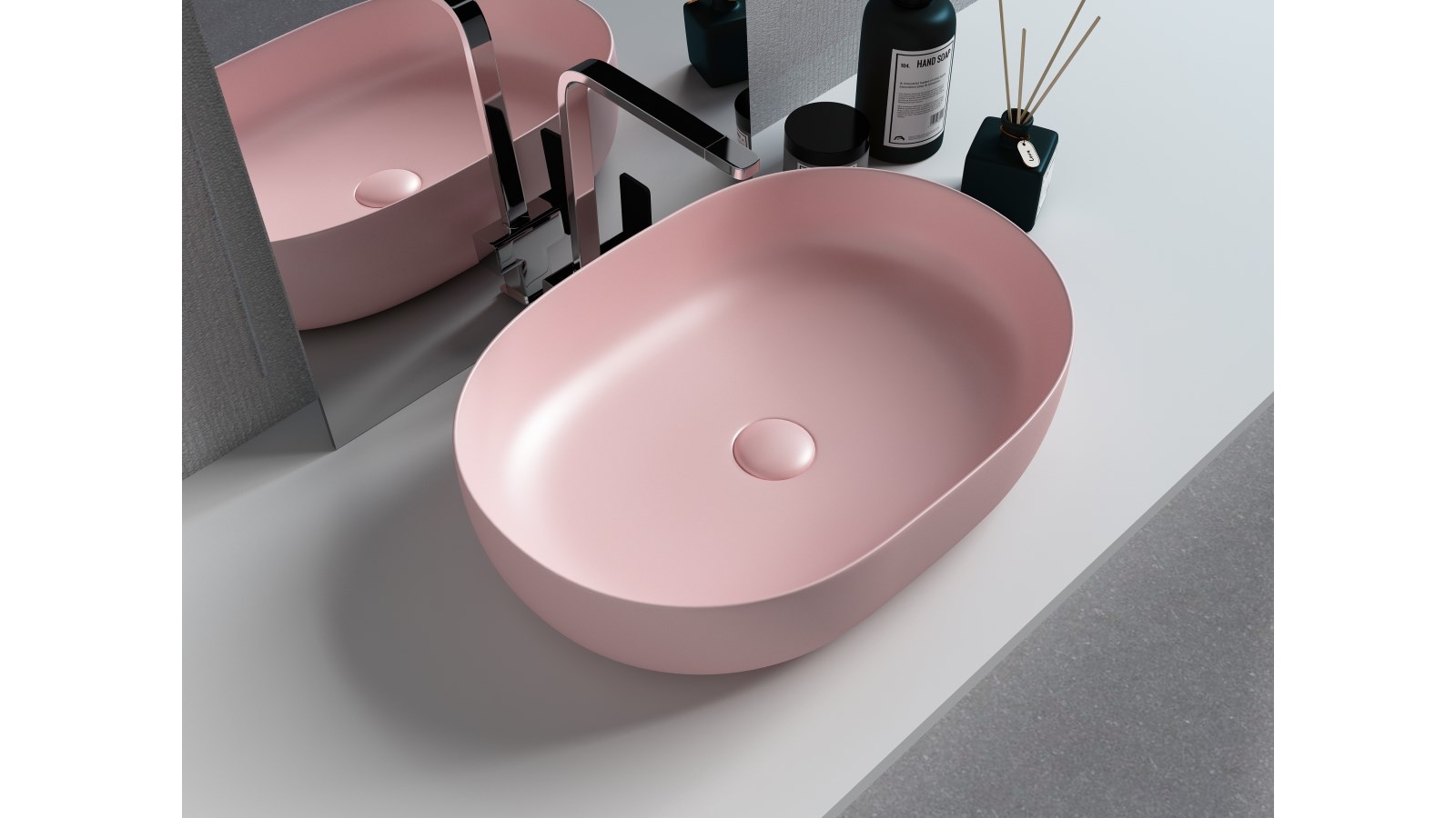 Sanceramica Artique 595mm Vessel Basin - Light Pink