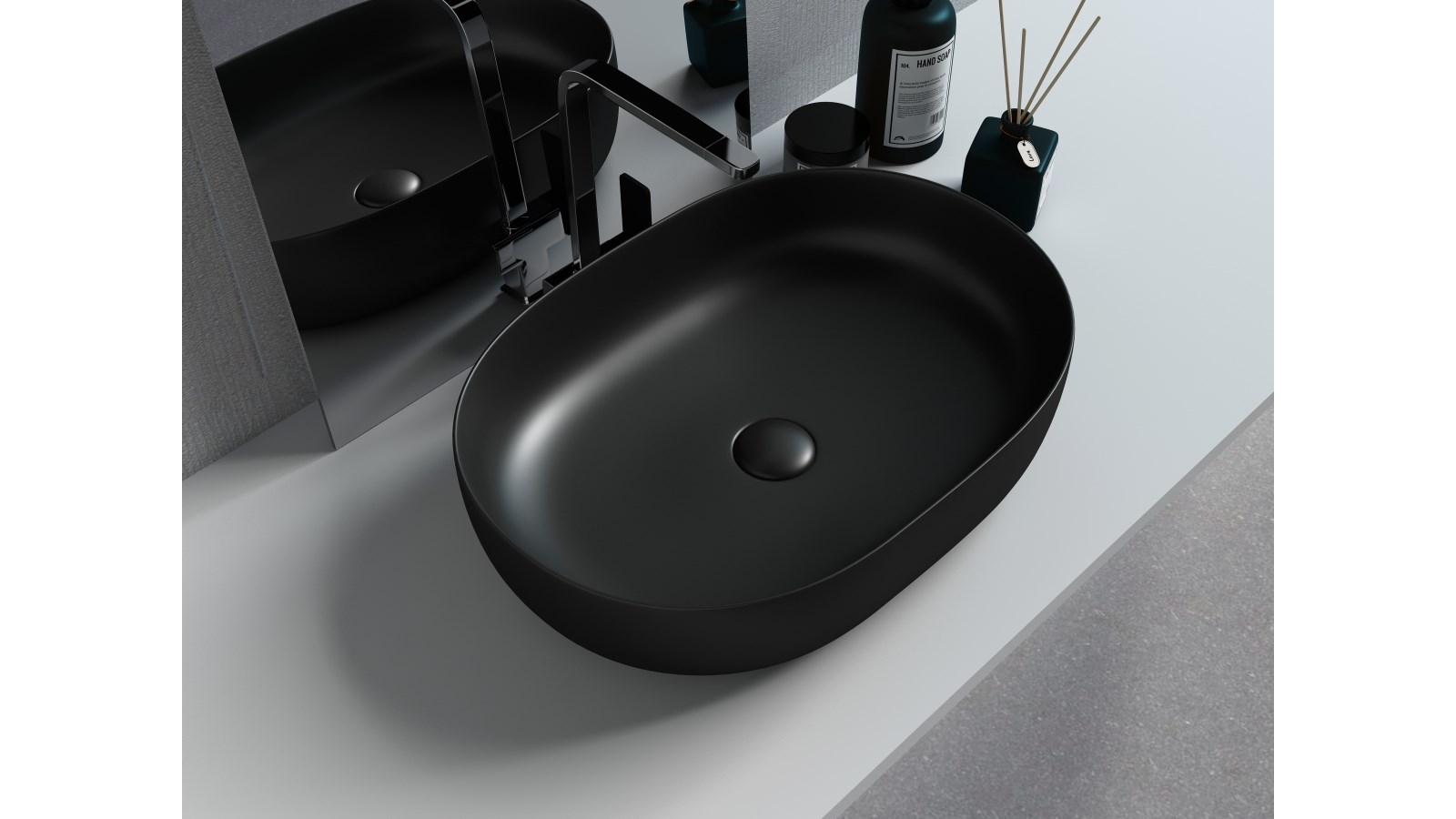 Sanceramica Artique 595mm Vessel Basin - Matte Black