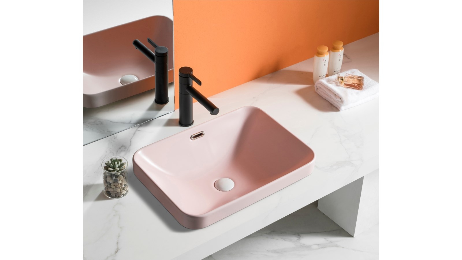 Sanceramica Atreo Semi-inset Basin - Light Pink