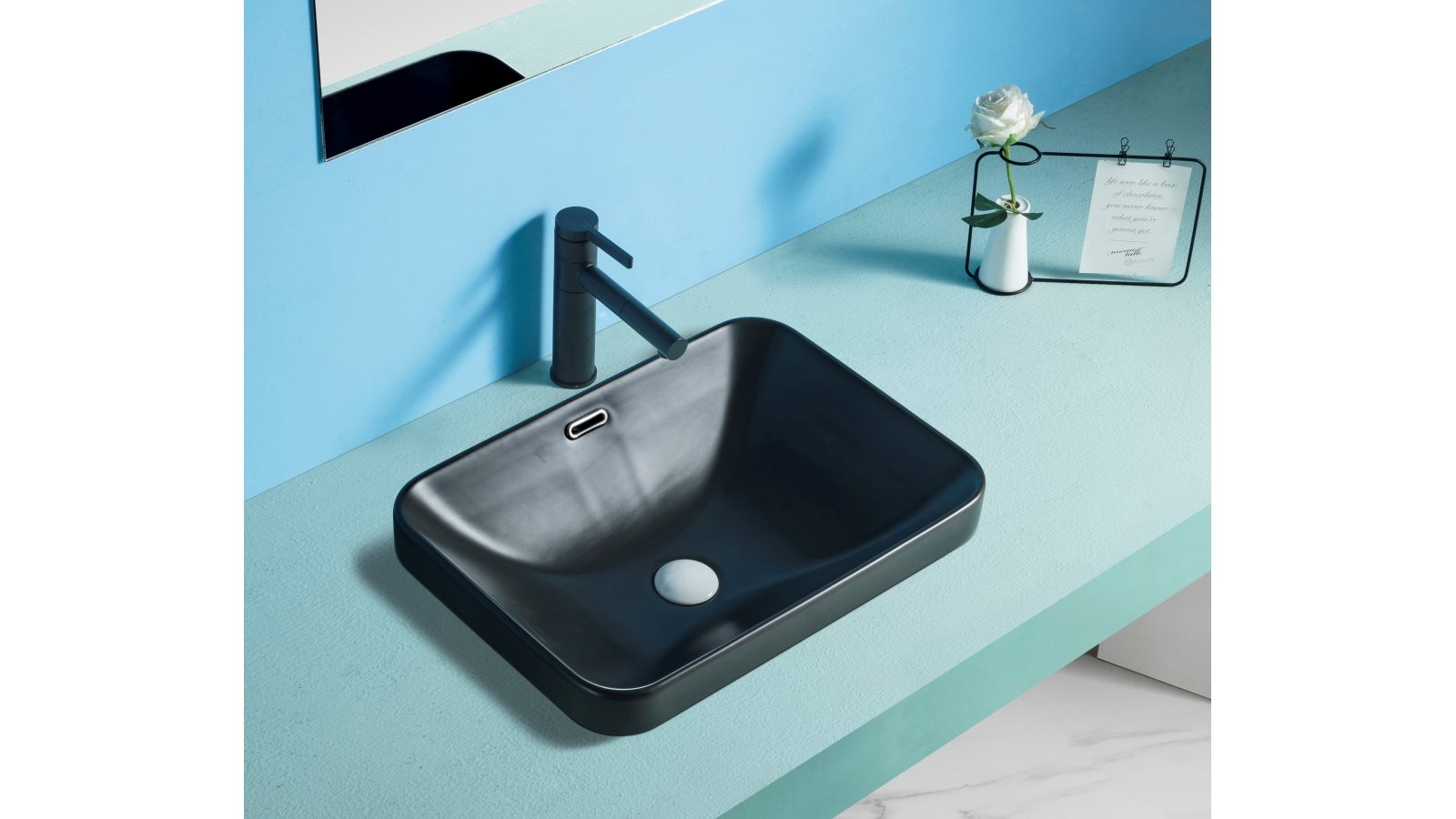 Sanceramica Atreo Semi-inset Basin - Matte Black