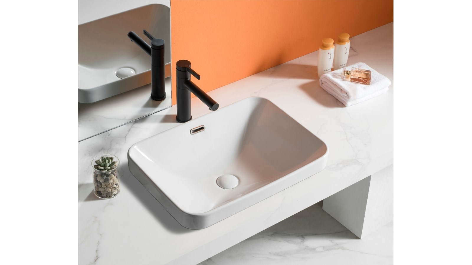 Sanceramica Atreo Semi-inset Basin - Matte White