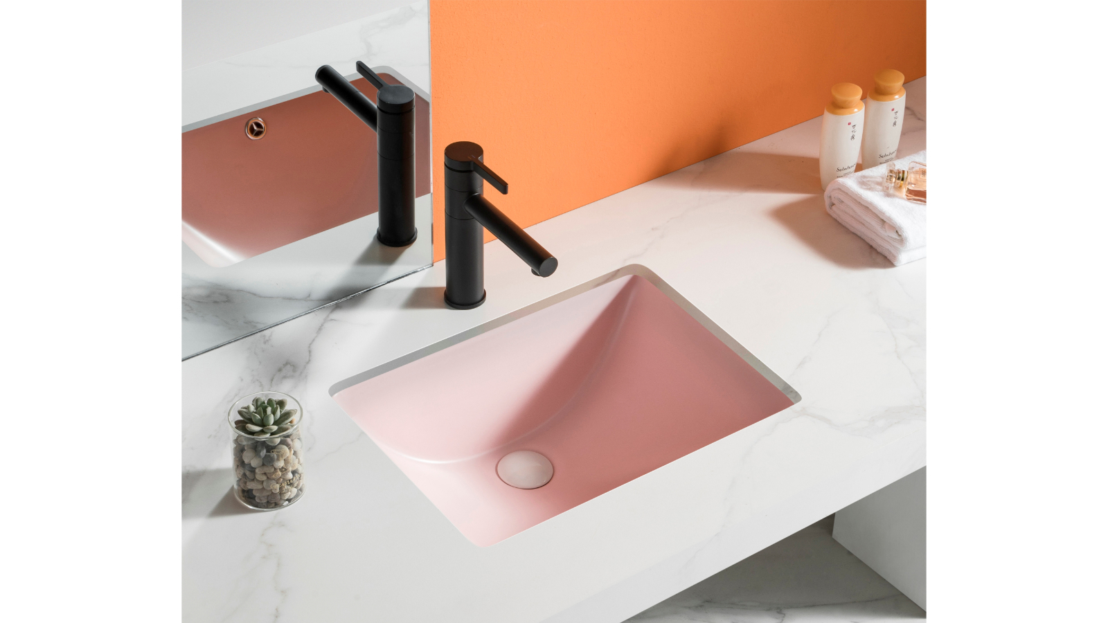 Sanceramica Neo 470mm Undermount Basin - Light Pink