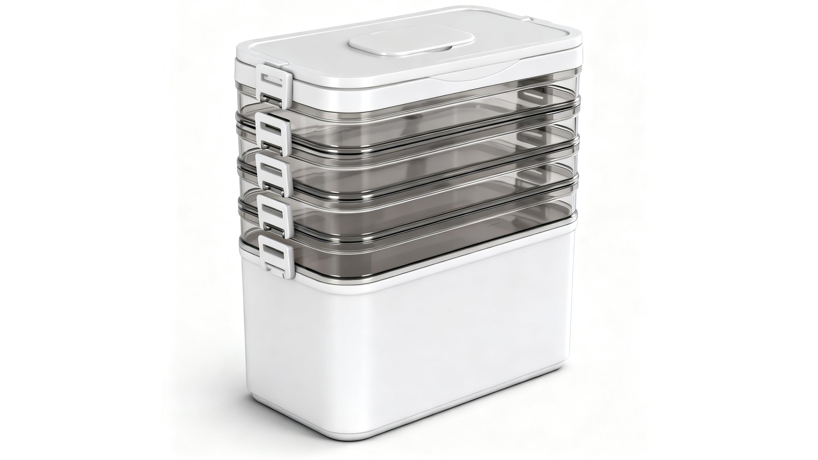 Artiss 5-Tier Clear Plastic Detachable Storage Box with Handle