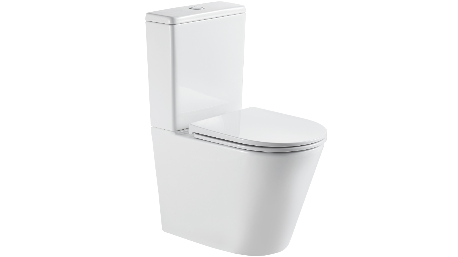 Sanceramica Straight Ultra Quiet Flush Rimless Toilet Suite with Geberit Internals - Gloss White