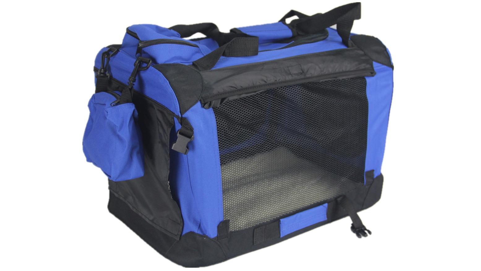 YES4PETS XXX-Large Foldable Soft Pet Travel Crate with Curtain - Blue