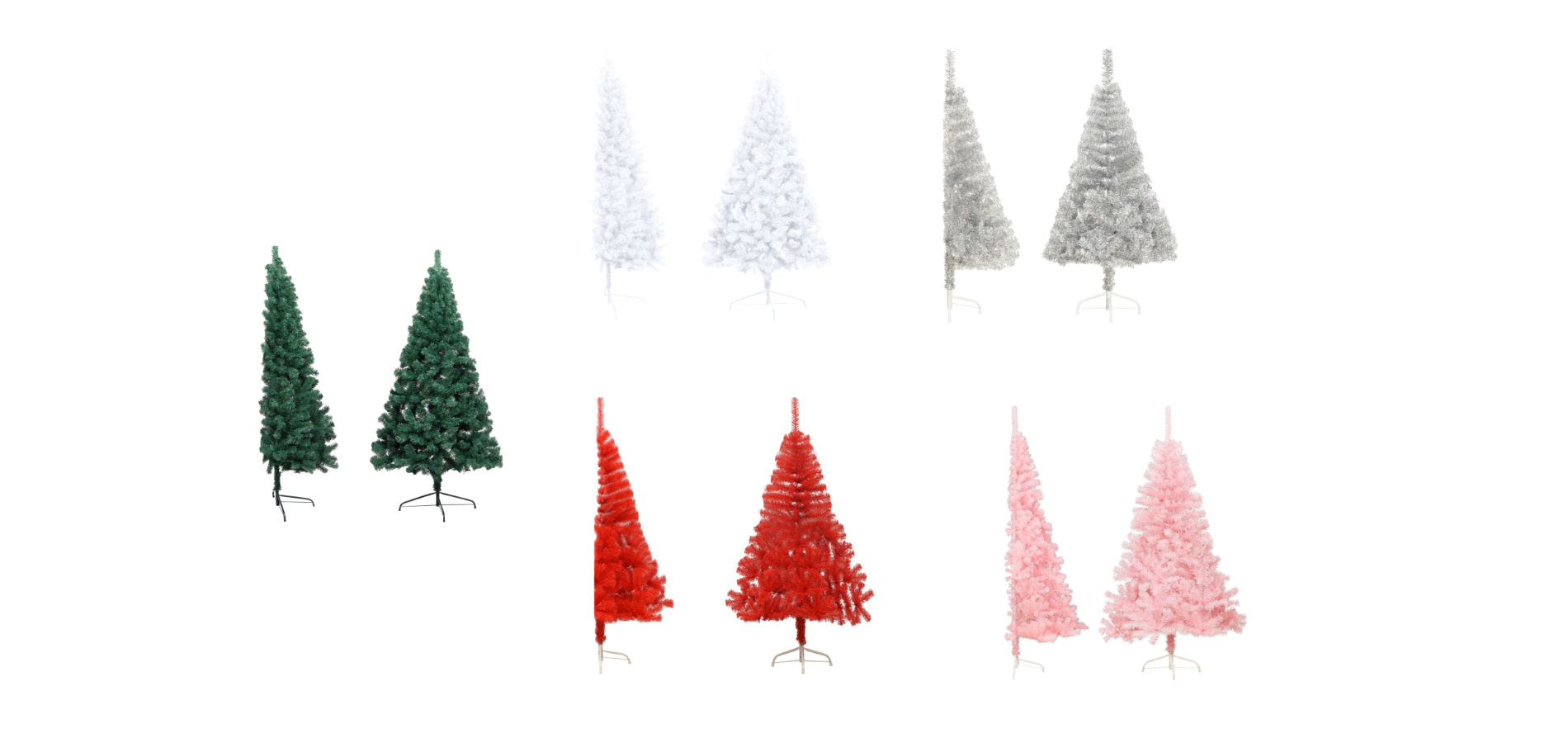 vidaXL Artificial PVC Half Christmas Tree with Stand