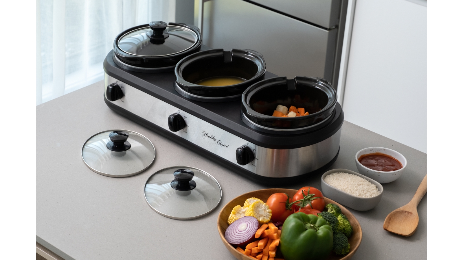 Healthy Choice 3Pot 2.5Litre Slow Cooker Harvey Norman