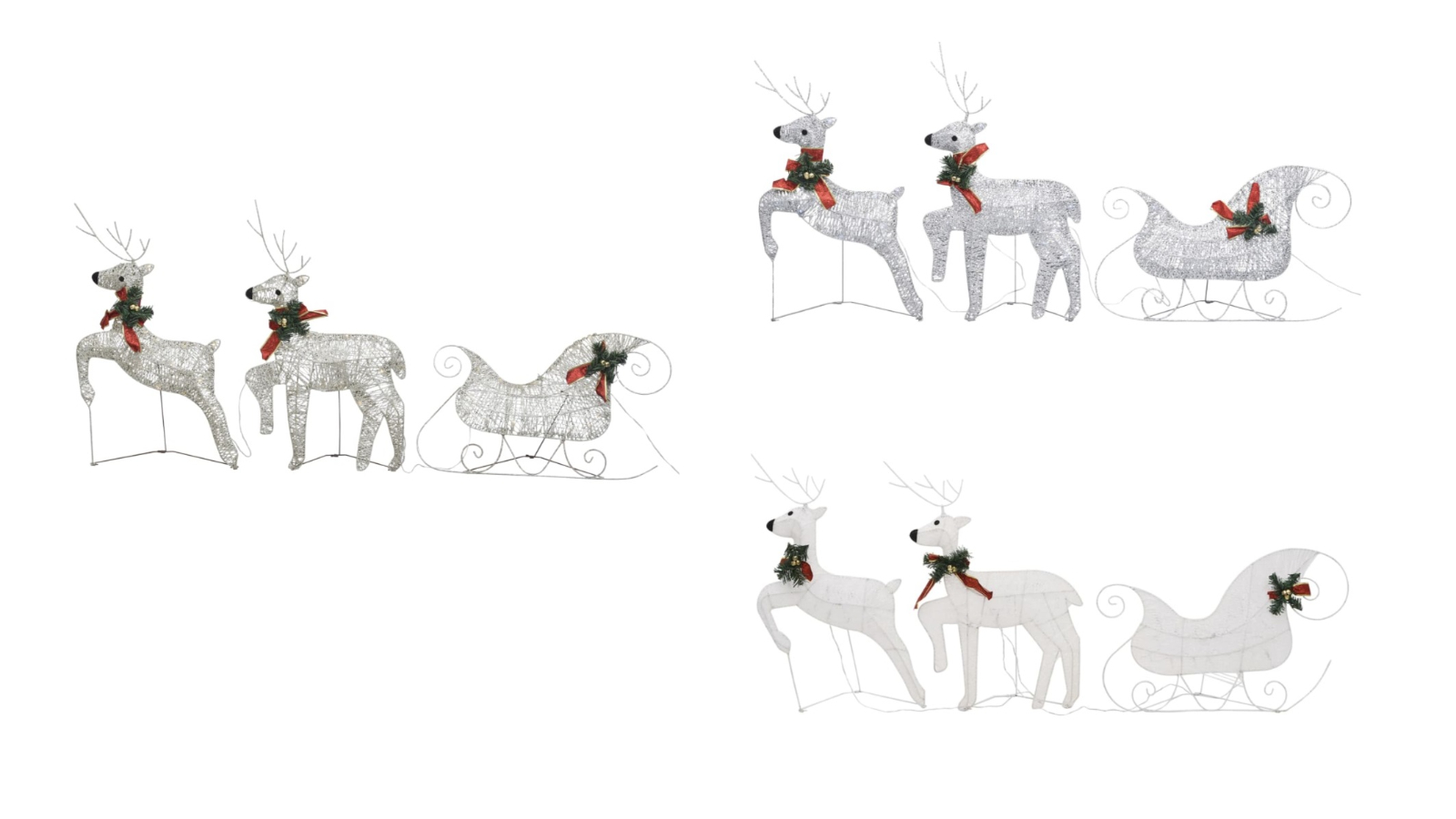 vidaXL Outdoor Reindeer and Sleigh Christmas Decoration 140 LED