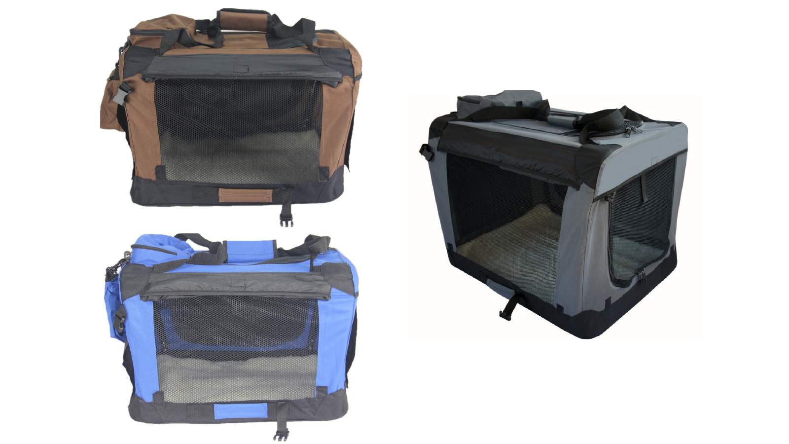 View of YES4PETS Medium Foldable Pet Soft Crate with Curtain | Harvey Norman