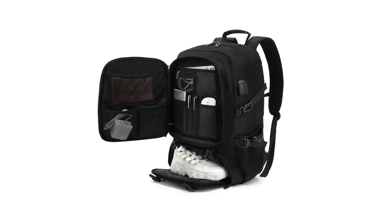 NNEOBA 80 Litre Waterproof Travel Backpack - Black