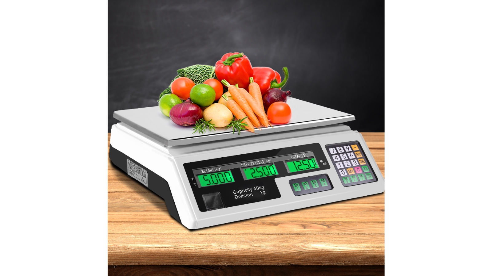 Commercial Digital Kitchen Scales Shop 40KG Food Weight Electronic Scale