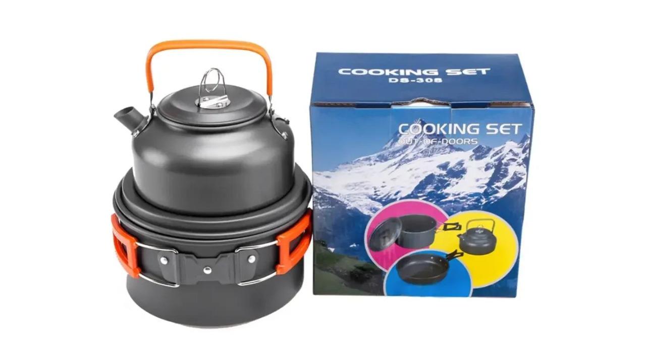 NNEOBA Aluminum Nonstick Camping Cookware Set