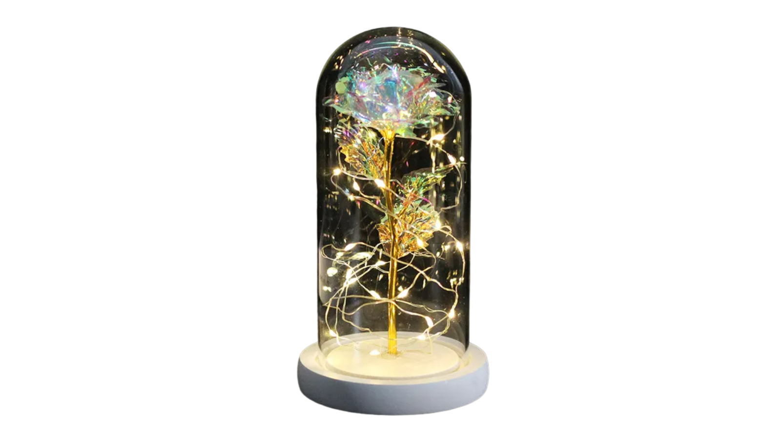NNEOBA LED Galaxy Rose Beauty and the Beast Eternal Flower Glass Cover