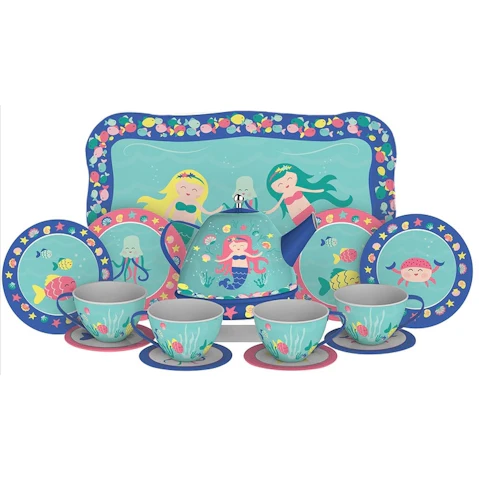 Schylling Mermaid Tin Tea Set