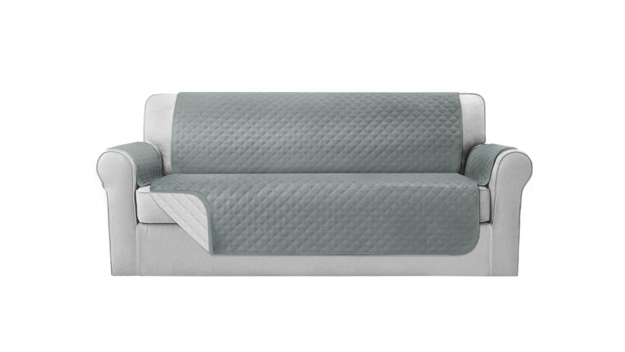 Artiss Sofa Cover Couch Covers 4 Seater Velvet Grey main image 1