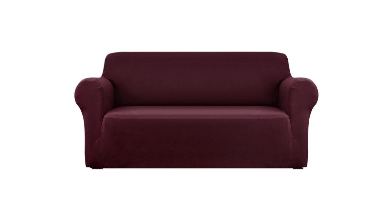 Artiss Sofa Couch Cover 3-Seater Stretch - Burgundy