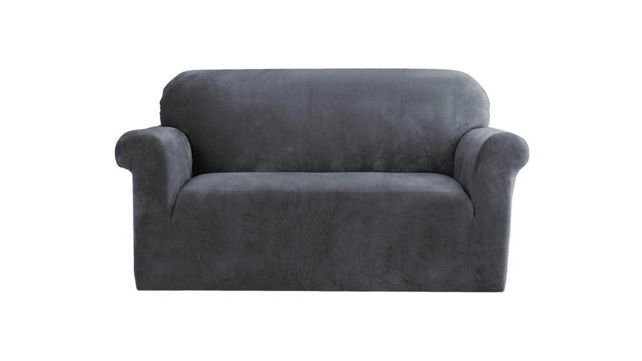 Artiss 2-Seater Sofa Couch Cover - Velvet Grey