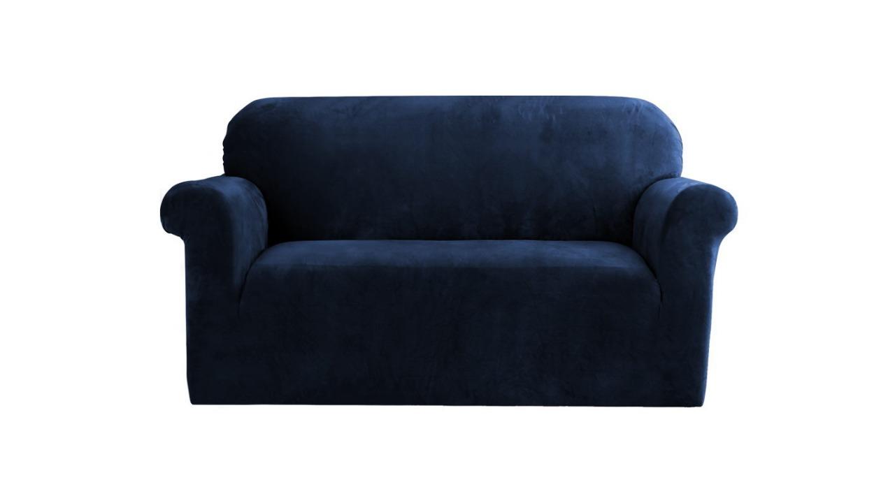 Artiss 2-Seater Sofa Couch Cover - Velvet Sapphire