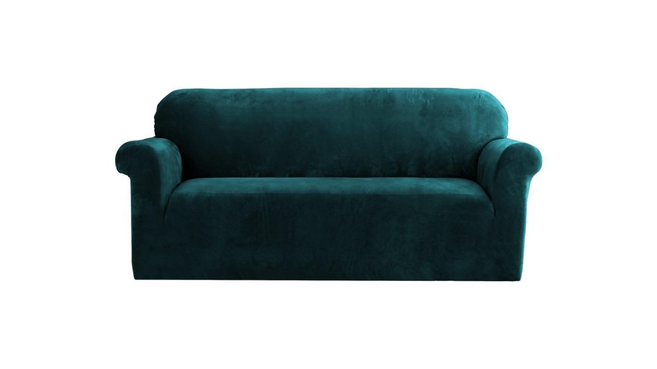 Artiss 3-Seater Sofa Couch Cover - Velvet Agate Green