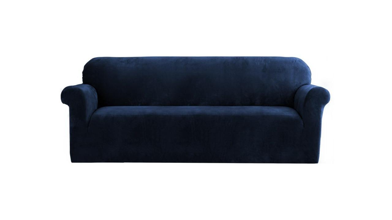 Artiss 4-Seater Sofa Couch Cover - Velvet Sapphire