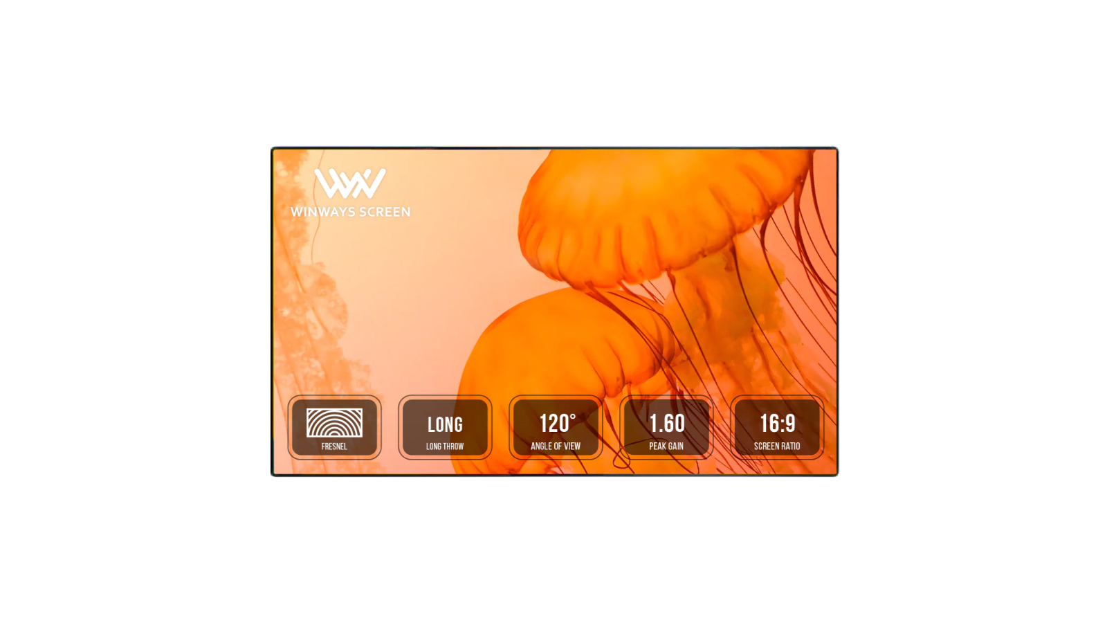 Winways Medium Throw ALR Rollable Fresnel Screen - 88inch