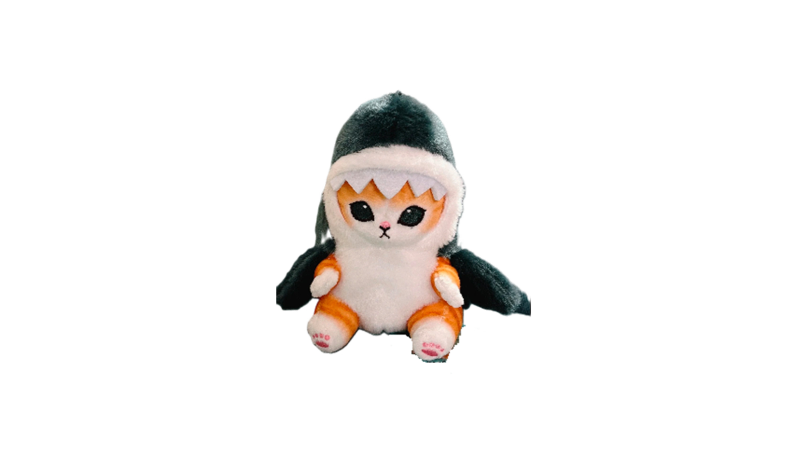 NNEOBA 13cm Kawaii Tempura Fried Shrimp Shark Cat Plush Doll Keychain - Blue 