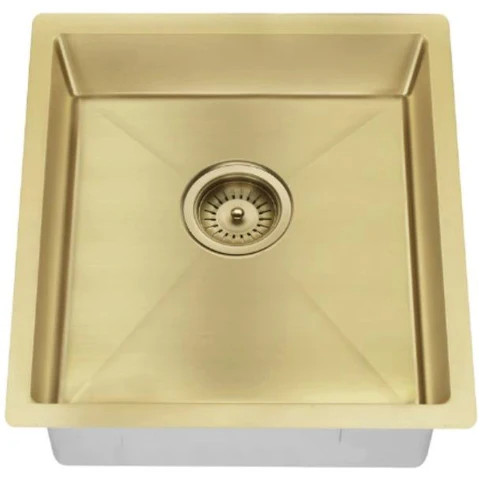 Meir Lavello Single Bowl 450x450 Kitchen Sink - Brushed Bronze Gold