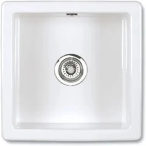 Shaws Square Inset Undermount Sink - White