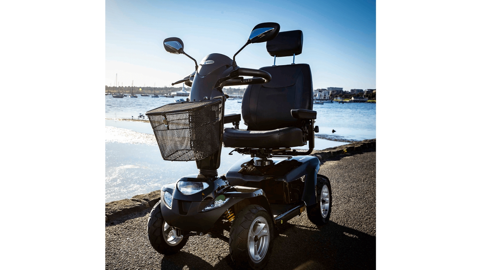 Aspire HS898 Deluxe HD 4Wheel Mobility Scooter Black Harvey Norman