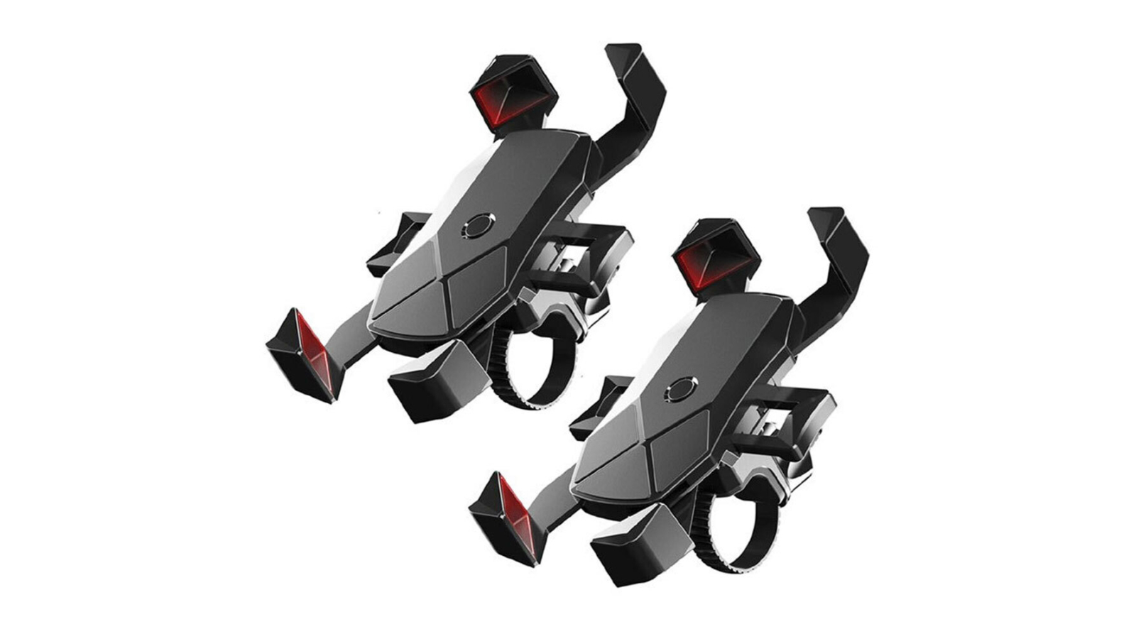 Sansai Plastic Pack of 2 Mount Bike Handlebar Cradle Stand for Mobile Phone - Black