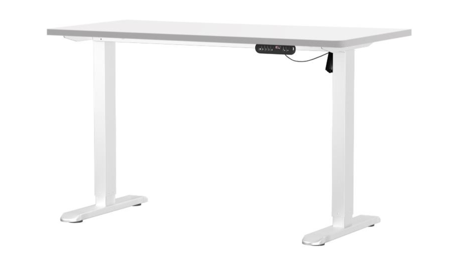 Oikiture 120cm Single Motor White Frame Electric Tabletop Standing Desk - White