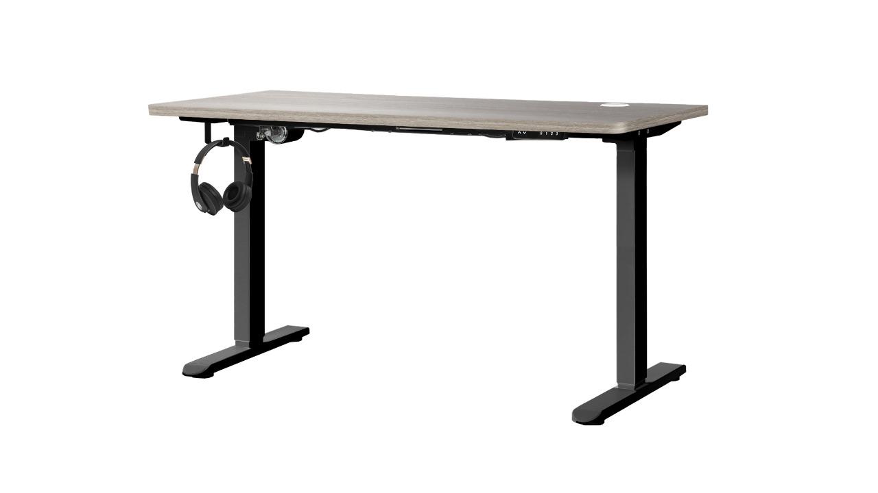 Oikiture 140cm Single Motor Electric Standing Desk - Black