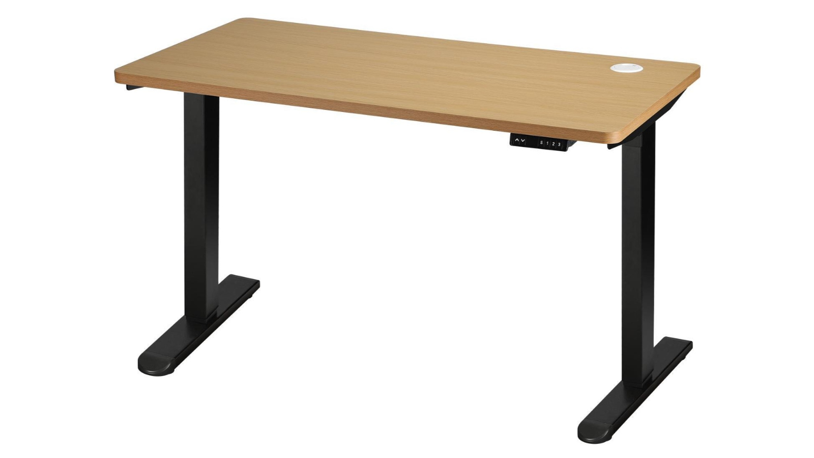 Oikiture Oak Electric Standing Desk Single Motor Height Adjustable Sit - 150cm 